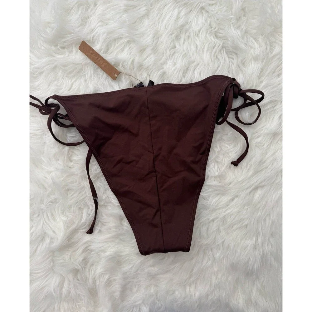 Skims Swim Low Rise Tie Bikini Bottom Cocoa Size 2X